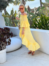 Load image into Gallery viewer, SUNRISE BEACH DRESS WITH SHORT FRONT/ sunny yellow cotton voile