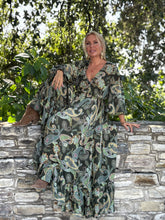 Load image into Gallery viewer, HIPPIE FLARE MAXI DRESS/ green paisley