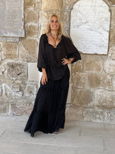 Load image into Gallery viewer, GYPSETTE MAXI SKIRT / black cotton voile