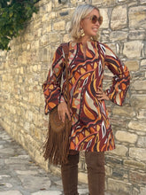 Load image into Gallery viewer, TWIGGY SHORT DRESS / 60’s style print jeans PRE ORDER