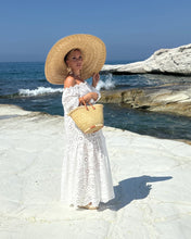 Load image into Gallery viewer, CARMEN DRESS-loose shape / cream white embroidered cotton