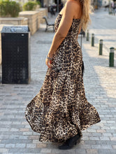 Load image into Gallery viewer, LA ISLA STRAPLESS MAXI DRESS/ beige leopard print