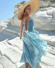 Load image into Gallery viewer, LA ISLA MAXI DRESS/ sky blue cotton voile