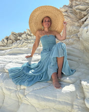 Load image into Gallery viewer, LA ISLA MAXI DRESS/ sky blue cotton voile