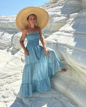 Load image into Gallery viewer, LA ISLA MAXI DRESS/ sky blue cotton voile