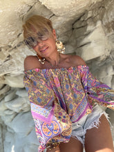 Load image into Gallery viewer, CARMEN BLOUSE/ pastel oriental print