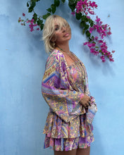 Load image into Gallery viewer, SHORT KIMONO BLOUSE/ pastel oriental print
