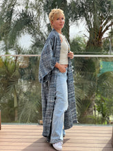 Load image into Gallery viewer, TWEED COAT / denim blue melange silk