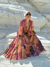 Load image into Gallery viewer, GYPSETTE MAXI SKIRT/ dpicy orange oriental print