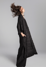 Load image into Gallery viewer, TWEED KIMONO COAT/ sparkling black
