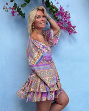 Load image into Gallery viewer, RUFFLE MINI SKIRT/ pastel oriental print