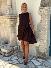 Load image into Gallery viewer, 7 CLOCHÉ MIDI DRESS/ chocolate brown linen jersey