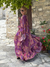 Load image into Gallery viewer, MUSE KIMONO/PONCHO / amethyst purple oriental print