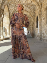 Load image into Gallery viewer, MIA MAXI DRESS/ caramel brown paisley