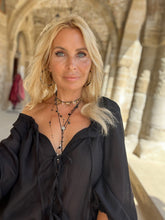 Load image into Gallery viewer, YASMINE BLOUSE/  black cotton voile