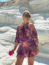 Load image into Gallery viewer, CARMEN BLOUSE/ amethyst purple oriental print