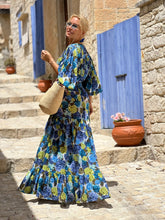 Load image into Gallery viewer, BOHOSOUL MAXI DRESS/ blue floral print