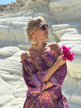 Load image into Gallery viewer, CARMEN BLOUSE/ amethyst purple oriental print