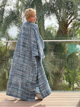Load image into Gallery viewer, TWEED COAT / denim blue melange silk