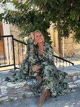 Load image into Gallery viewer, HIPPIE FLARE MAXI DRESS/ green paisley