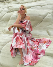 Load image into Gallery viewer, FLAMENCO TOP / blush pink xl flowers