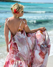Load image into Gallery viewer, BAGGY MAXI DRESS/ blush pink xl flowers