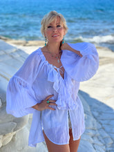 Load image into Gallery viewer, PIRATE BLOUSE/ white cotton voile