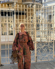 Load image into Gallery viewer, LUNA JUMPSUIT / tourmaline print with golden thread