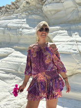 Load image into Gallery viewer, CARMEN BLOUSE/ amethyst purple oriental print