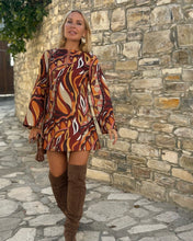 Load image into Gallery viewer, TWIGGY MINI DRESS/ 60’s style print jeans PRE ORDER