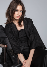 Load image into Gallery viewer, TWEED KIMONO COAT/ sparkling black
