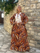 Load image into Gallery viewer, FLARE MAXI SKIRT/ 60’s style print jeans