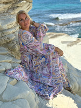 Load image into Gallery viewer, HIPPIE FLARE MAXI DRESS/ pastel paisley