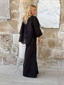 SAILOR TROUSERS / black cotton voile