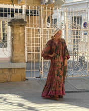 Load image into Gallery viewer, THALASSA MAXI DRESS/ tourmaline print with golden thread