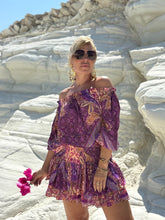 Load image into Gallery viewer, CARMEN BLOUSE/ amethyst purple oriental print