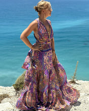Load image into Gallery viewer, GODDESS MAXI DRESS/ blue orchid oriental print