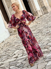 Load image into Gallery viewer, BONITA MAXI DRESS/ red and pink floral print