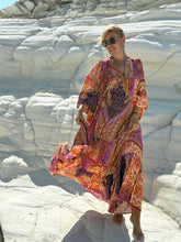 Load image into Gallery viewer, GYPSETTE MAXI SKIRT/ dpicy orange oriental print