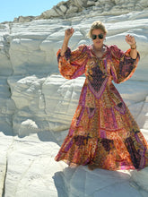 Load image into Gallery viewer, GYPSETTE MAXI SKIRT/ dpicy orange oriental print