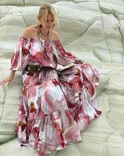 Load image into Gallery viewer, A SET: CARMEN BLOUSE +GYPSETTE MAXI SKIRT / blush pink xl flowers