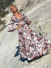 Load image into Gallery viewer, YASMINE MAXI DRESS/ beige floral print