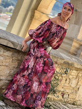 Load image into Gallery viewer, AURA  DRESS/ red and pink floral chiffon