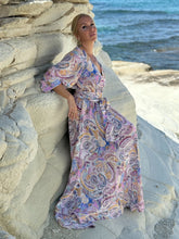 Load image into Gallery viewer, HIPPIE FLARE MAXI DRESS/ pastel paisley