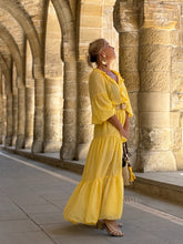 Load image into Gallery viewer, YASMINE MAXI DRESS/ sunny yellow voile