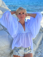 Load image into Gallery viewer, BOHEMIA BLOUSE / white cotton voile with cotton lace