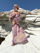 Load image into Gallery viewer, YASMINE MAXI DRESSwith 6 mtrs skirt / pastel oriental print