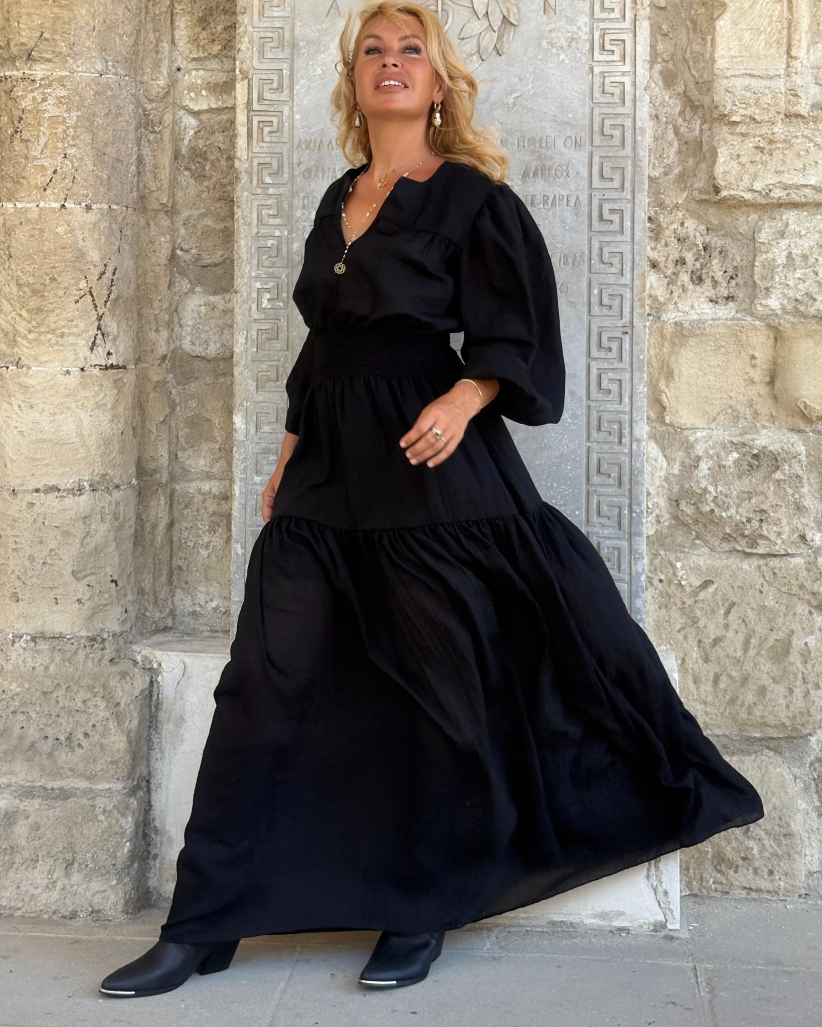 black cotton voile dress Noro Dress Black Cotton Voile