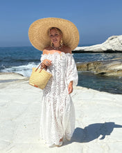 Load image into Gallery viewer, CARMEN DRESS-loose shape / cream white embroidered cotton