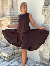 Load image into Gallery viewer, 7 CLOCHÉ MIDI DRESS/ chocolate brown linen jersey